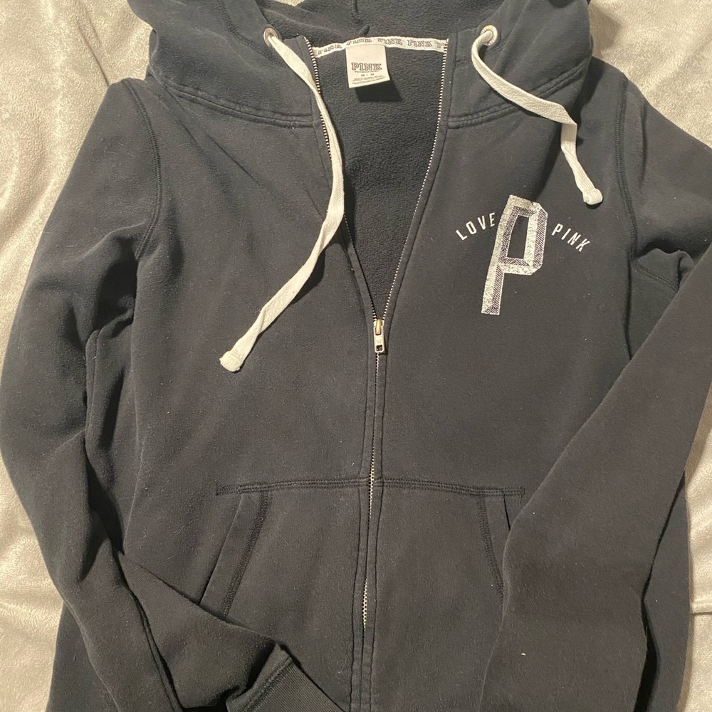 Black PINK zip up sweat jacket